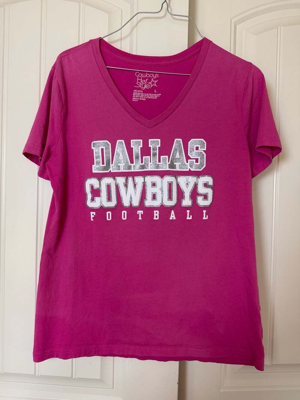 Dallas Cowboys Women's Large Glitter T-shirt